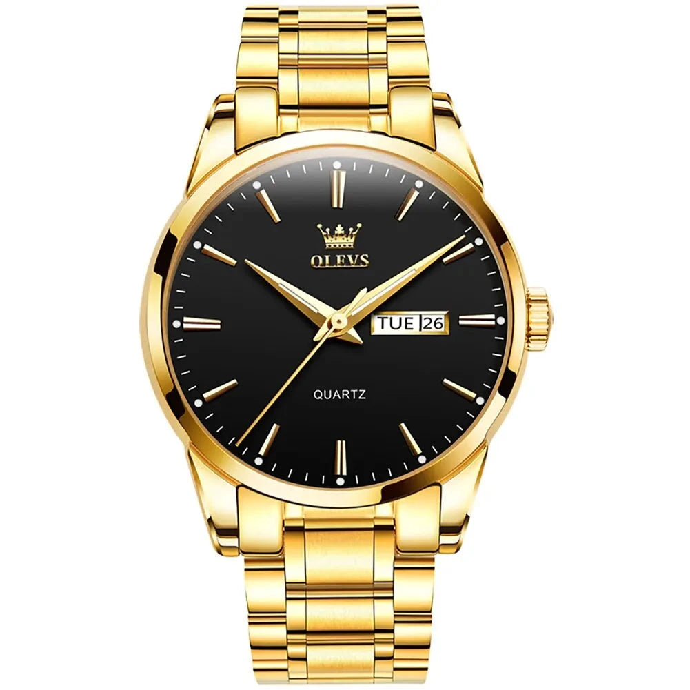 GABRIEL® Classic Gold Stainless Steel Men’s Quartz Wristwatch - Magnattos