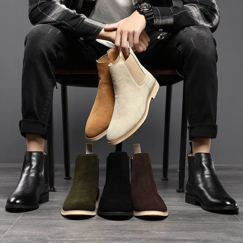 MANI® Retro Suede Genuine Leather Chelsea Boots for Men - Magnattos