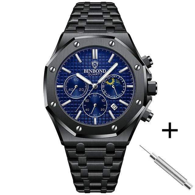 BINBOND® Luxury Luminous Stainless Steel Watch - Magnattos