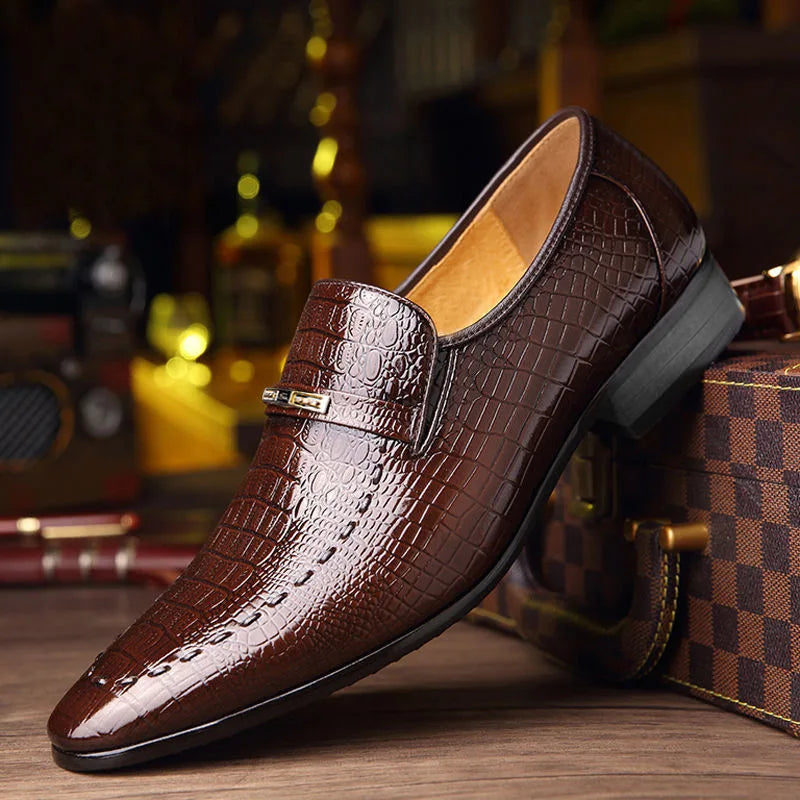 LUCAS VERT® Crocodile Pattern Dress Shoes - Magnattos