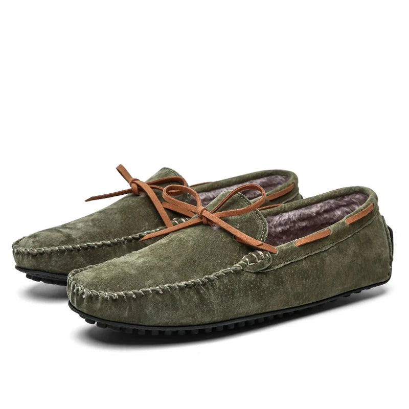 VANDOR® Summer Breeze Men’s Leather Loafers – Breathable Green Casual Shoes for Daily Comfort - Magnattos