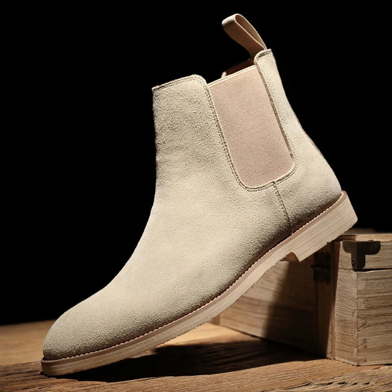 MANI® Retro Suede Genuine Leather Chelsea Boots for Men - Magnattos