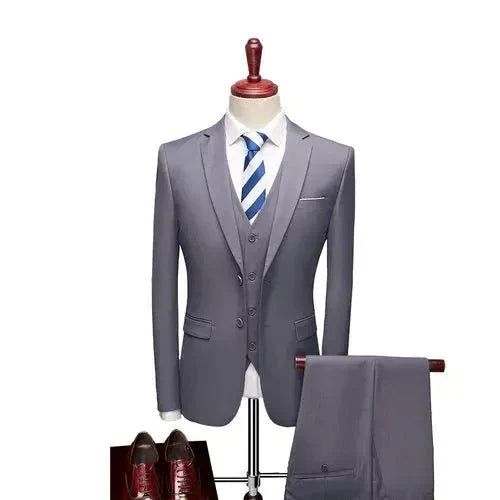 DANTE® High-End Three-Piece Formal Men’s Suit – Jacket, Vest, and Pants - Magnattos