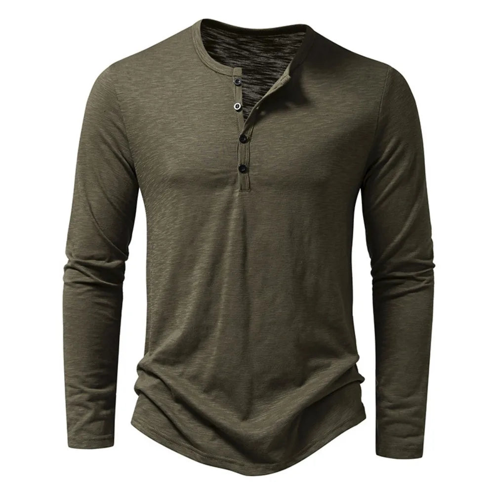 HASSAN® Cotton Button Henley neck Shirt - Magnattos