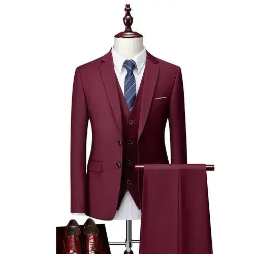 DANTE® High-End Three-Piece Formal Men’s Suit – Jacket, Vest, and Pants - Magnattos