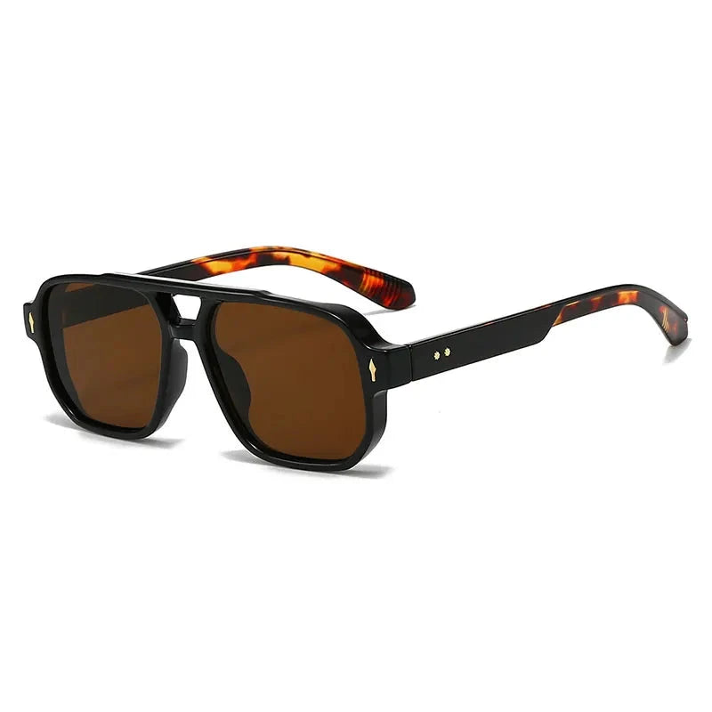 STIRLING® Square Tortoiseshell Preppy Sunglasses