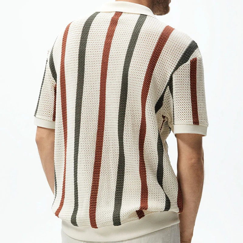 DAIKI® Lapel Short-sleeved Knit Polo Shirt - Magnattos