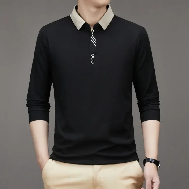 HASSAN® Long Sleeve Turn-down Collar Waffle T-shirt - Magnattos