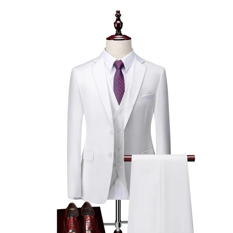 DANTE® High-End Three-Piece Formal Men’s Suit – Jacket, Vest, and Pants - Magnattos