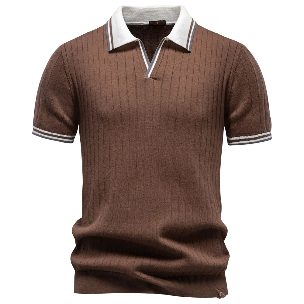 PONTEVECCHIO® Cotton Collar Knit Polo Shirt