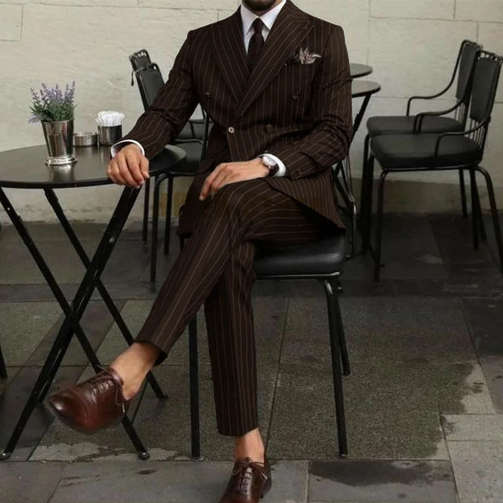 EDUARD® Men's Two Piece Double-Breasted Slim-Fit Suit - Magnattos