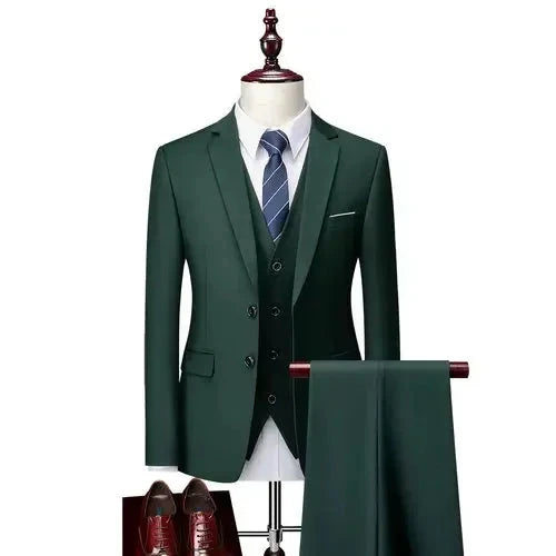 DANTE® High-End Three-Piece Formal Men’s Suit – Jacket, Vest, and Pants - Magnattos