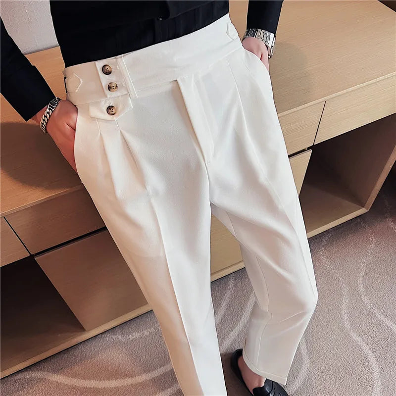 ARLINGTON® 2024 British Style High Waist Slim Fit Suit Pants for Men - Magnattos