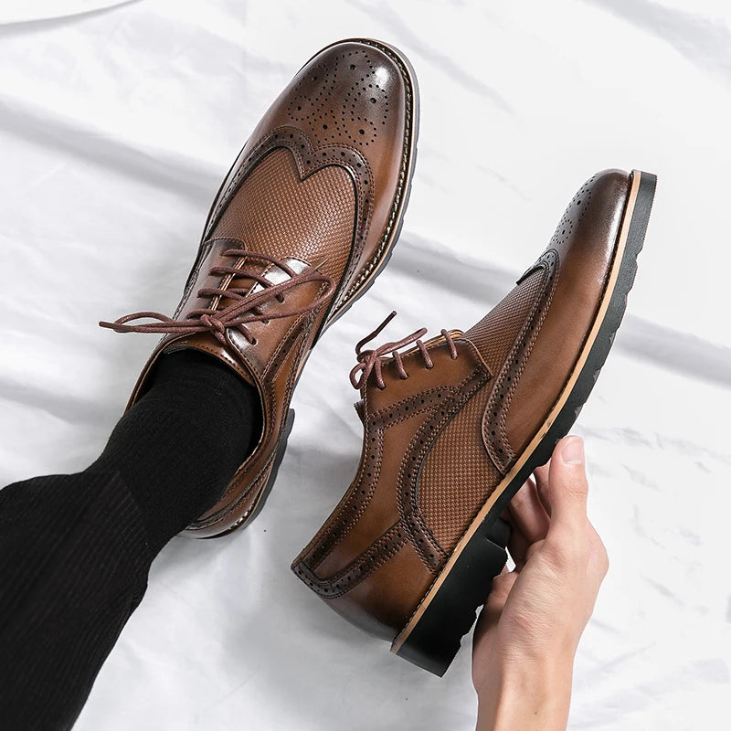 BROGUE® Handmade Leather Classic Shoes - Magnattos
