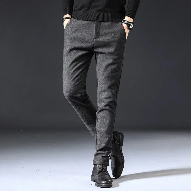 HARLOW® Men’s Autumn & Winter Stretch Pants – Classic Slim Fit Trousers