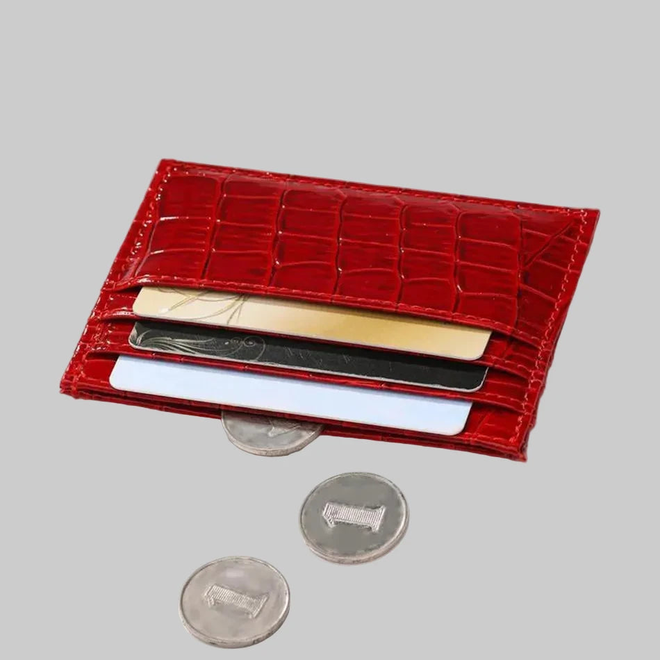 CROCETTI® Slim Crocodile Pattern Cardholder Wallet