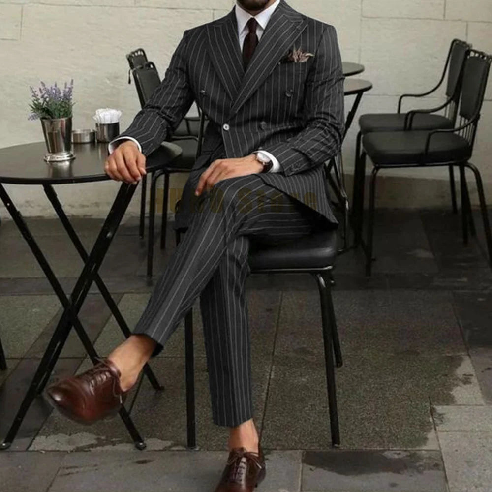 EDUARD® Men's Two Piece Double-Breasted Slim-Fit Suit - Magnattos