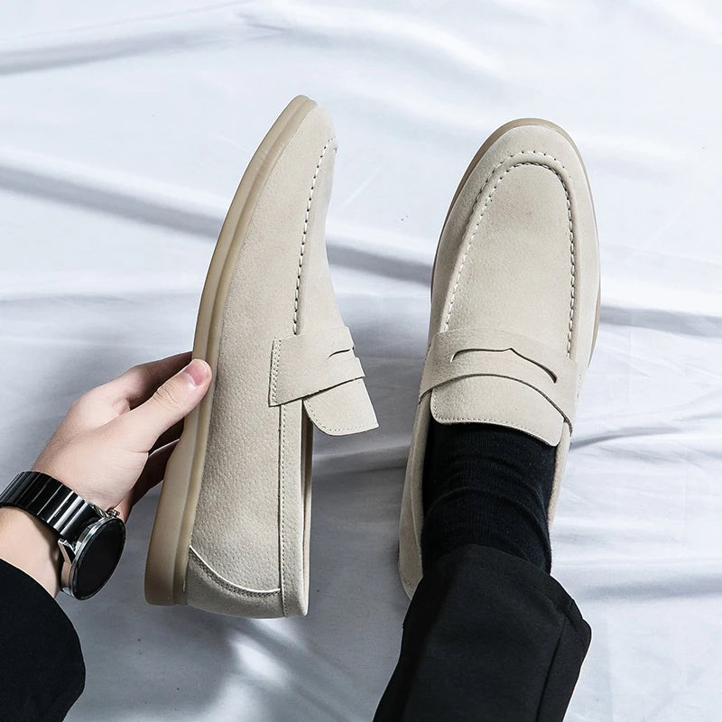 LEANDRO® Classic Soft Suede Penny Loafers for Men - Magnattos