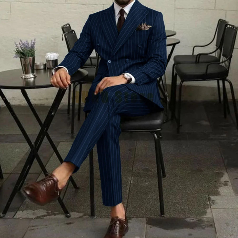 EDUARD® Men's Two Piece Double-Breasted Slim-Fit Suit - Magnattos