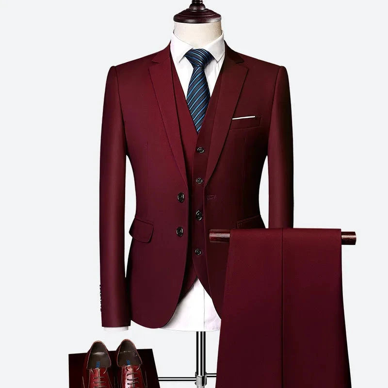 GRANTON® 3-Piece Men's Slim Fit Wedding Suit - Magnattos