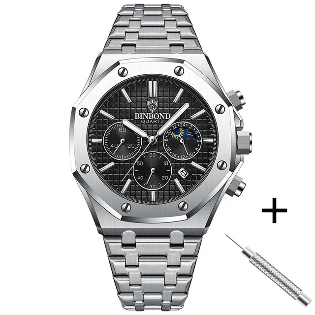 BINBOND® Luxury Luminous Stainless Steel Watch - Magnattos
