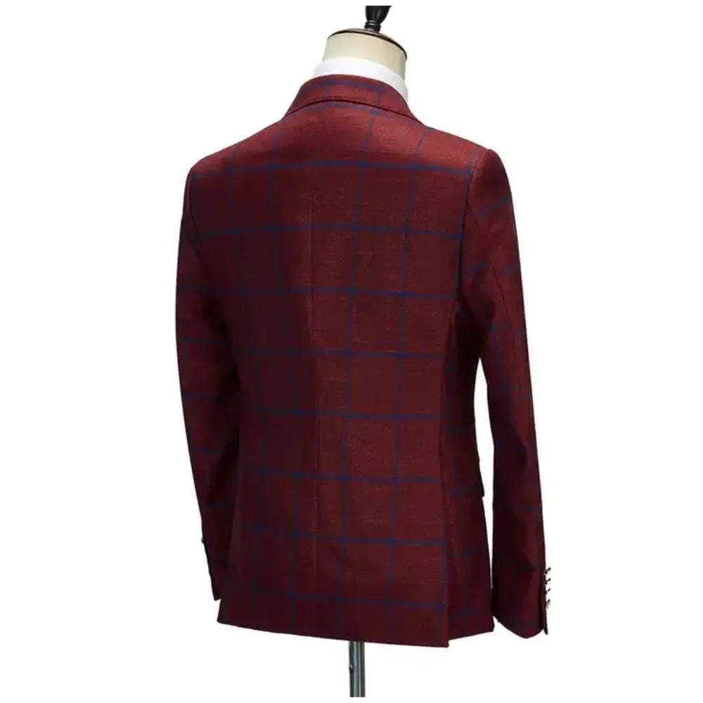 REGALLO® 3 Piece Plaid Suit for Men - Magnattos