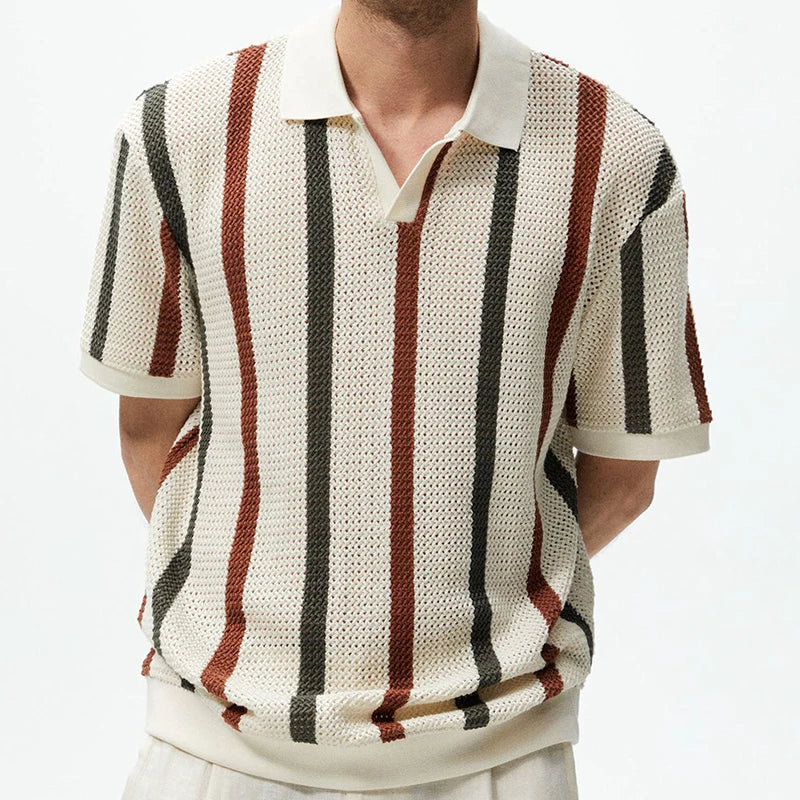 DAIKI® Lapel Short-sleeved Knit Polo Shirt - Magnattos