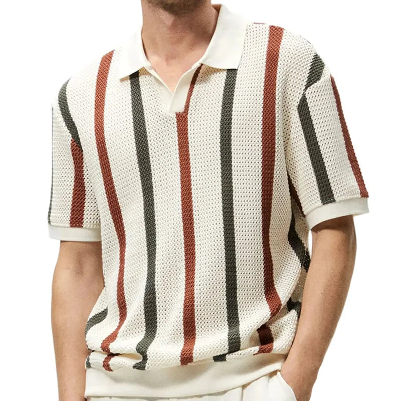 DAIKI® Lapel Short-sleeved Knit Polo Shirt - Magnattos
