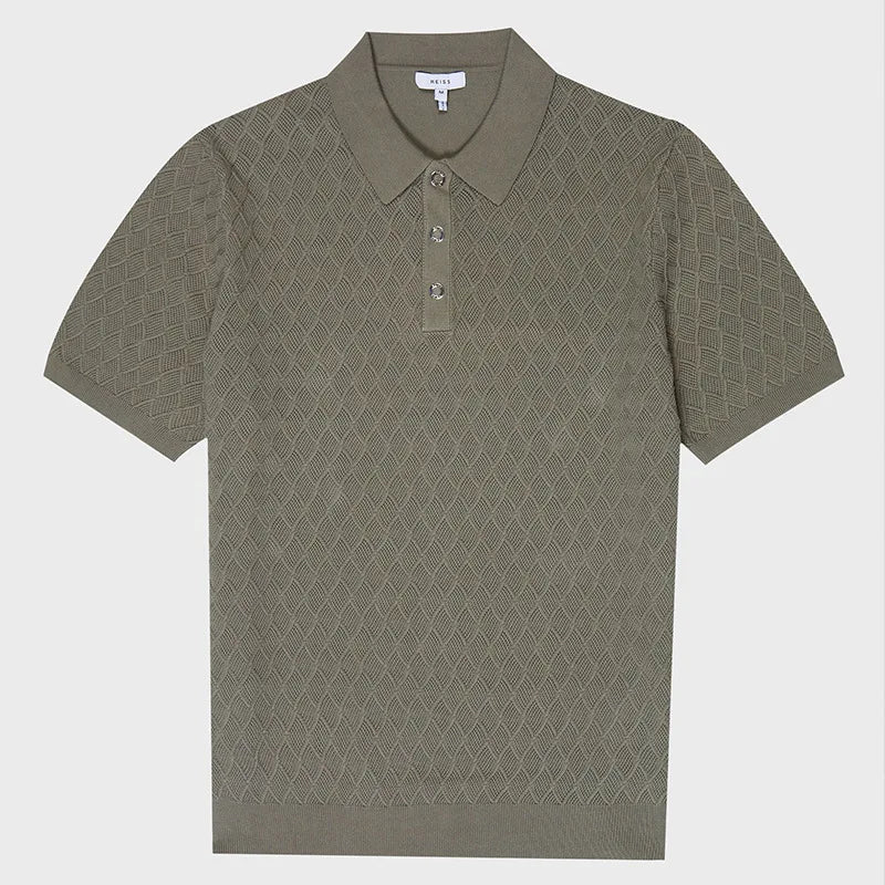 ROCHESTER® 2024 Summer Men's Slim Knit Polo Shirt with Turn-Down Collar and Buttoned Detail - Magnattos
