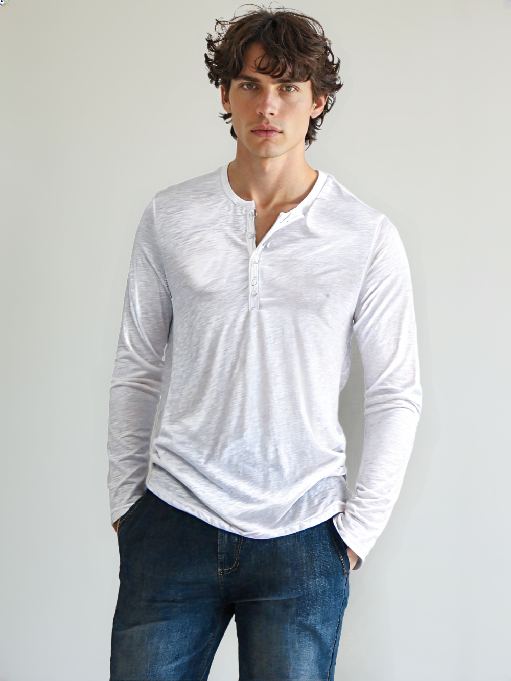 HASSAN® Cotton Button Henley neck Shirt - Magnattos
