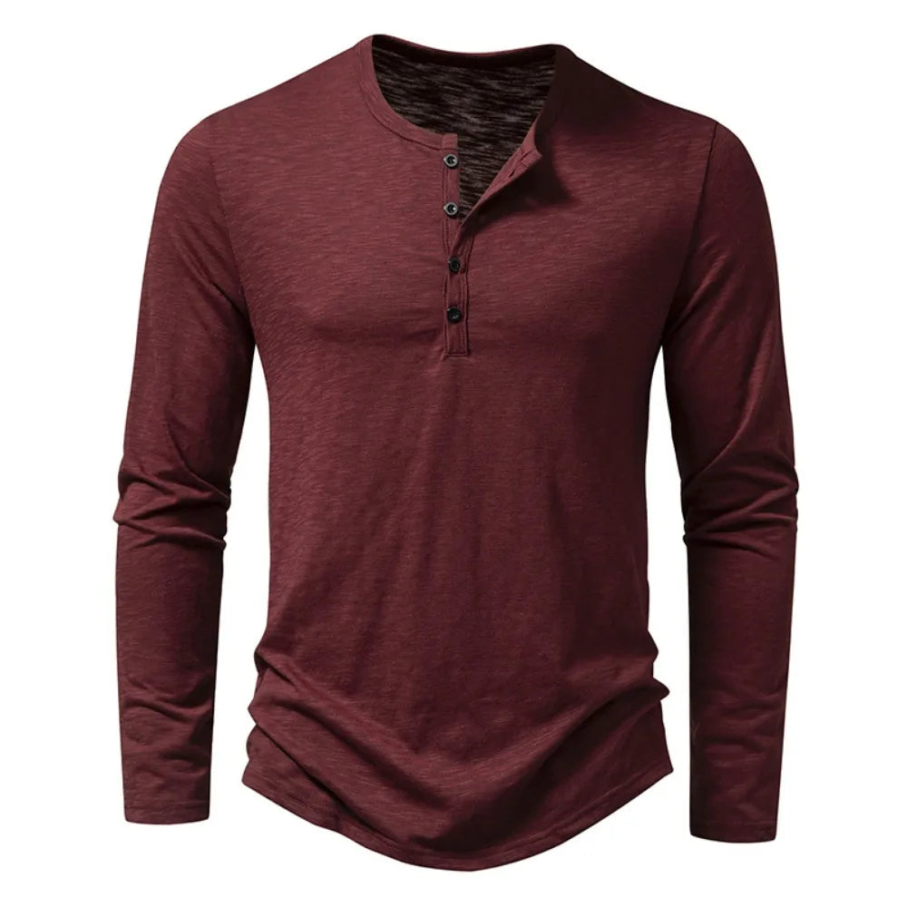 HASSAN® Cotton Button Henley neck Shirt - Magnattos