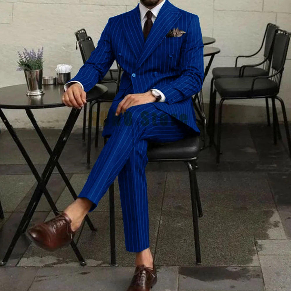EDUARD® Men's Two Piece Double-Breasted Slim-Fit Suit - Magnattos