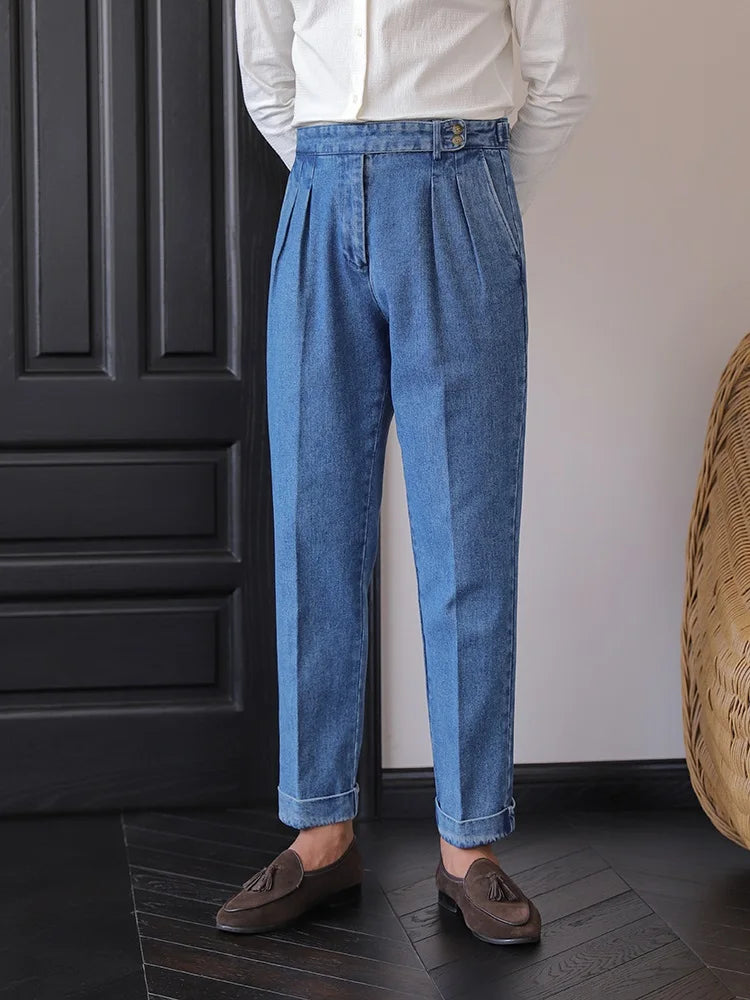 NAPOLI® Naples Denim High-Waist Straight Trousers