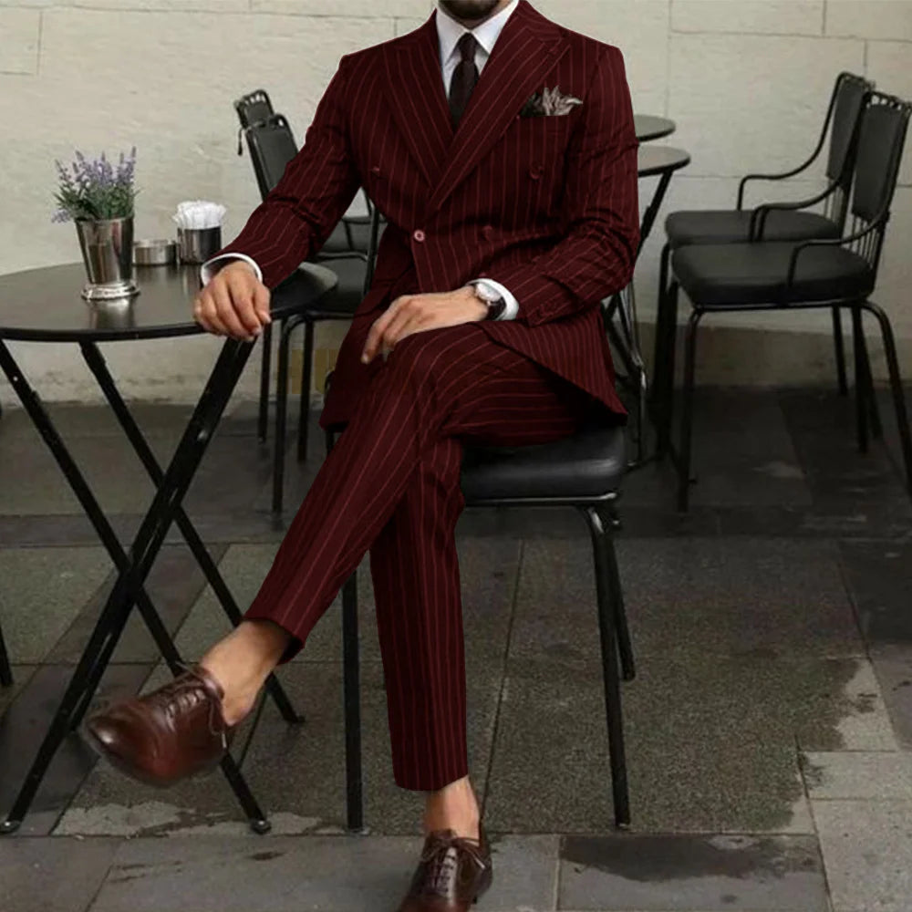 EDUARD® Men's Two Piece Double-Breasted Slim-Fit Suit - Magnattos