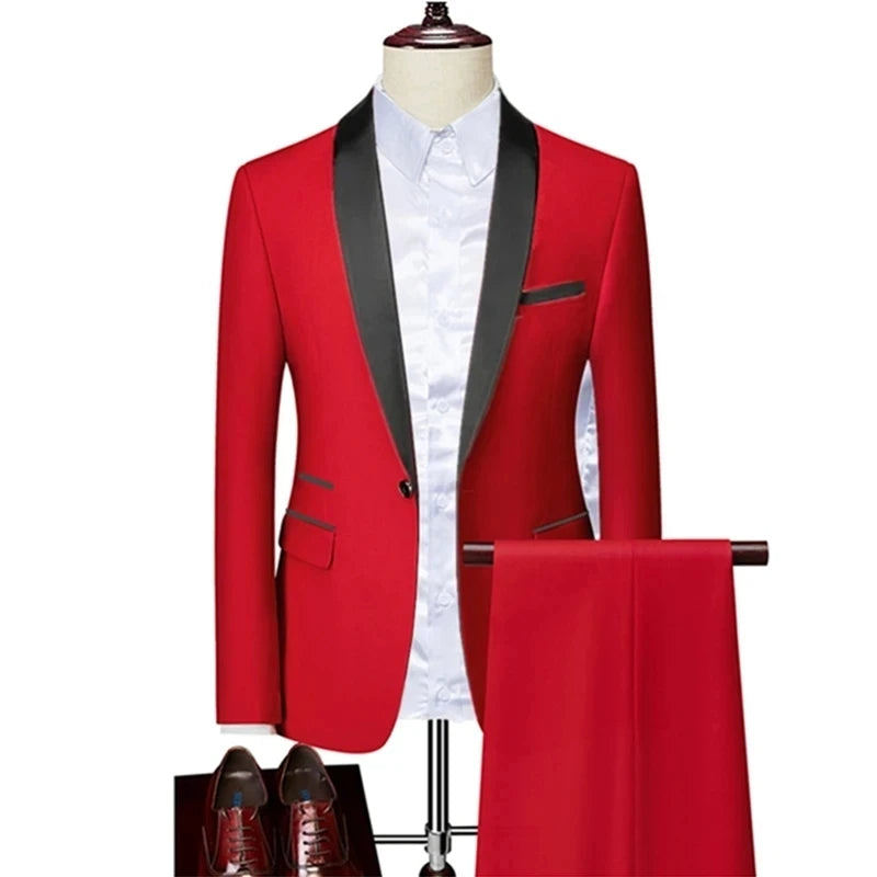 DORCHESTER® Men’s Skinny 3-Piece Tuxedo Suit – Ultimate Formal Elegance for Weddings, Proms, and Special Occasions - Magnattos