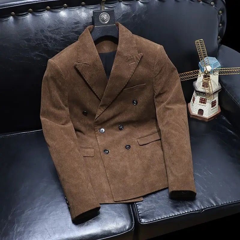 DALMORE® Double-Breasted Corduroy Slim Blazer