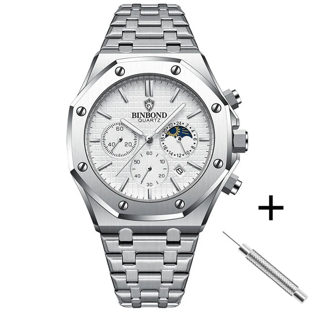 BINBOND® Luxury Luminous Stainless Steel Watch - Magnattos