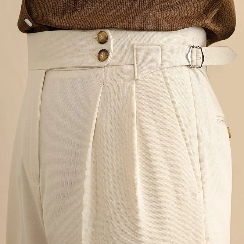 VENEZIANO® High Waist Paris Buckle Trousers – Italian Edition