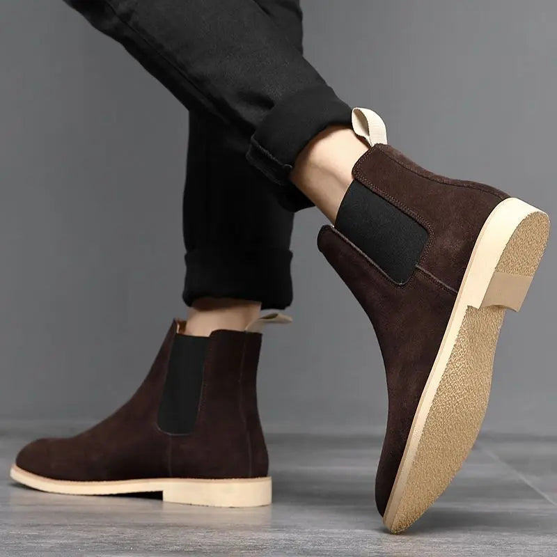 MANI® Retro Suede Genuine Leather Chelsea Boots for Men - Magnattos