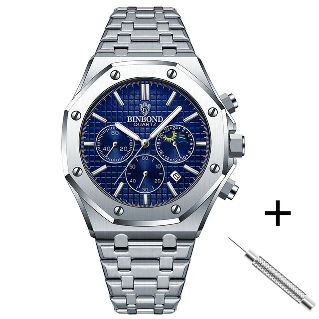 BINBOND® Luxury Luminous Stainless Steel Watch - Magnattos