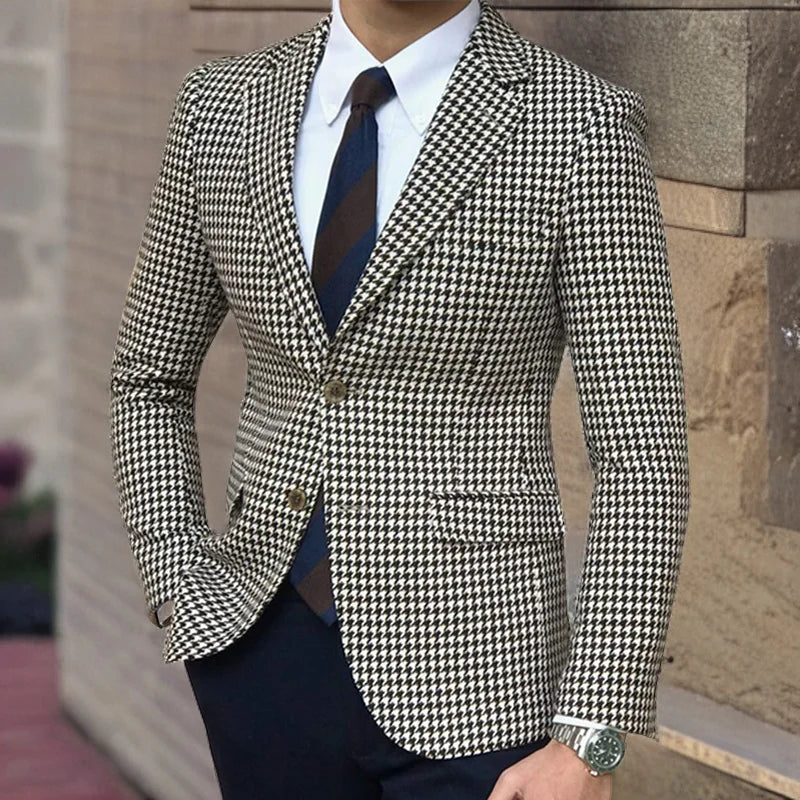 MONTCLARE® Houndstooth Plaid Blazer for Men - Magnattos