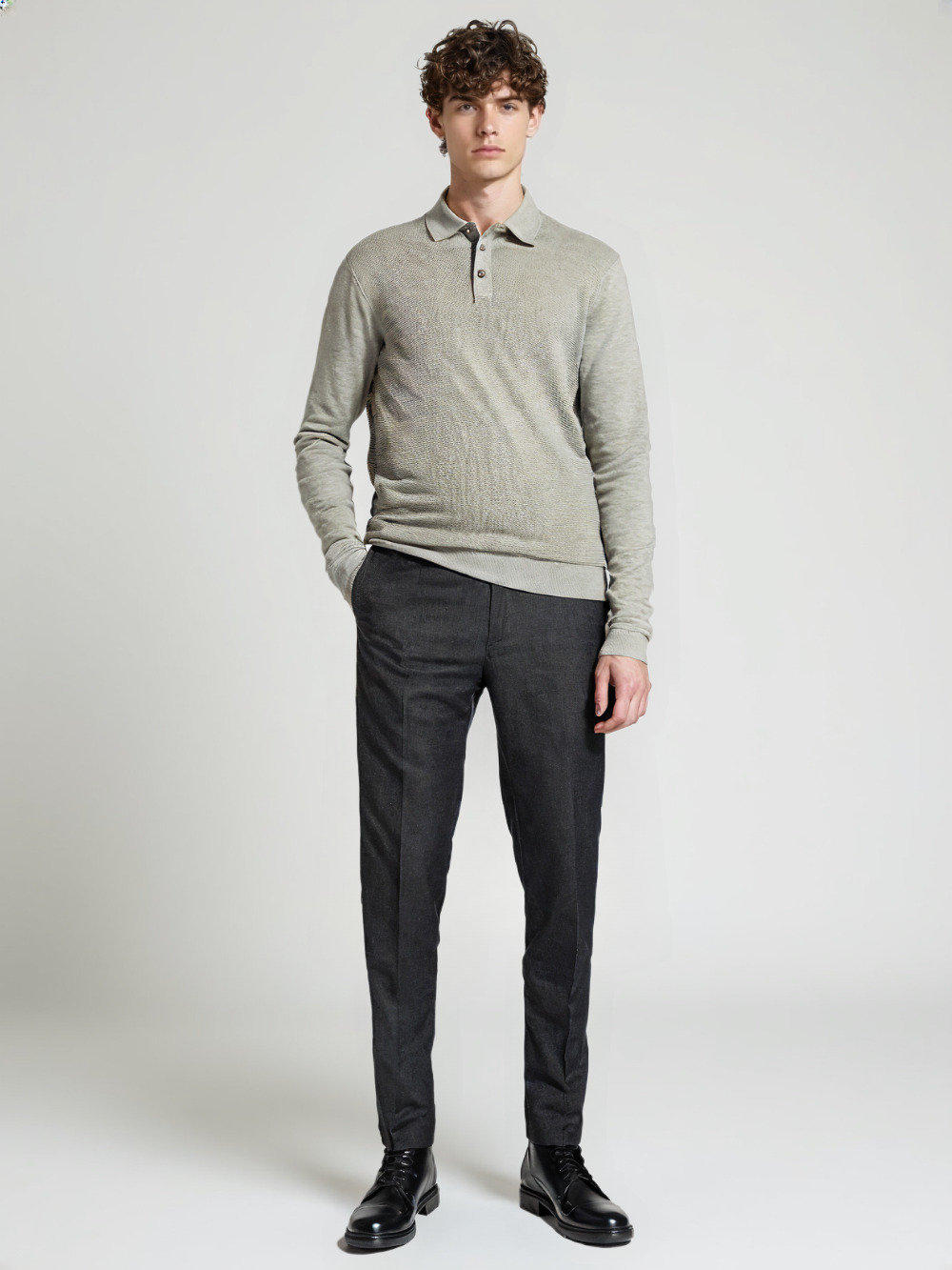 ARMANI® Long Sleeve Polo Shirt - Magnattos