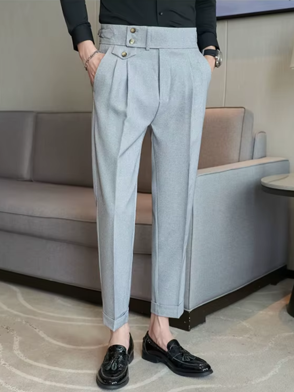 ARLINGTON® 2024 British Style High Waist Slim Fit Suit Pants for Men - Magnattos