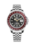 ALDERIO® 40MM GMT Automatic Men's Luxury Watch - Sapphire & Stainless Steel