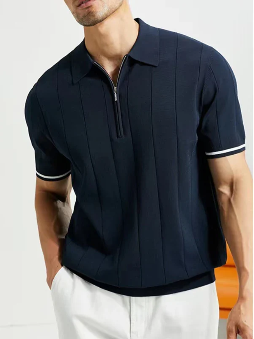 EDGEMONT® 2024 Summer Men’s Business Casual Polo Shirt with Lapel and Zipper Detail - Magnattos