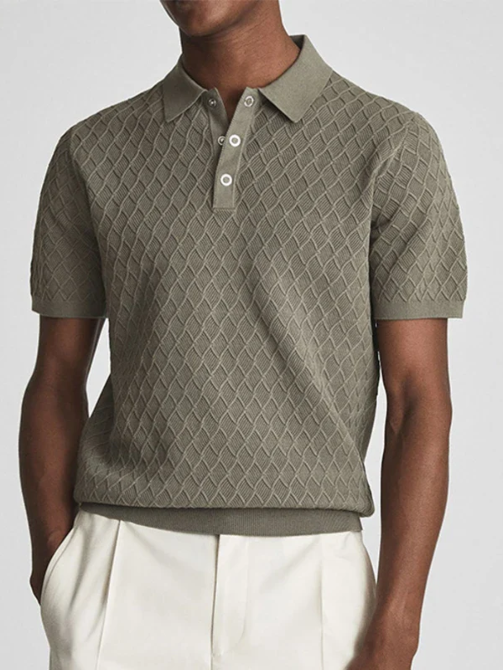 ROCHESTER® 2024 Summer Men's Slim Knit Polo Shirt with Turn-Down Collar and Buttoned Detail - Magnattos