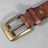 LUCIO® Retro Copper Buckle Leather Belt for Men