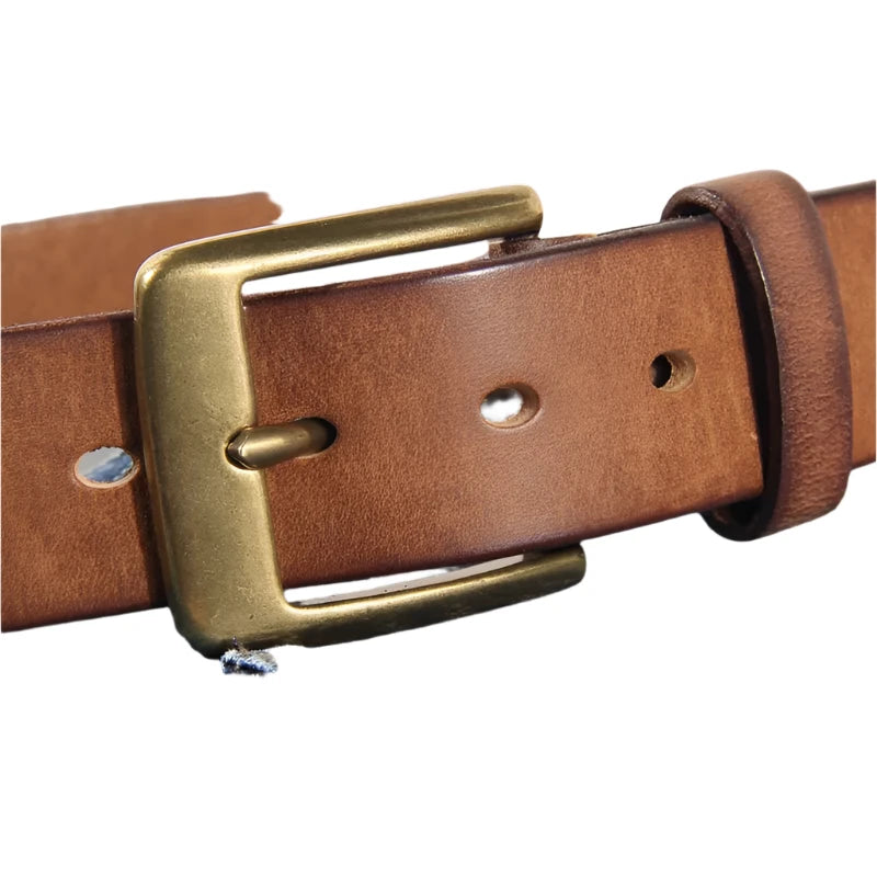 LUCIO® Retro Copper Buckle Leather Belt for Men - Magnattos
