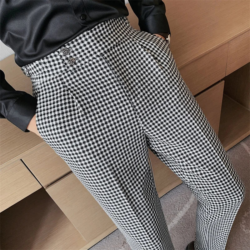 BERKLEY® Houndstooth High Waist Dress Pants for Men - Magnattos