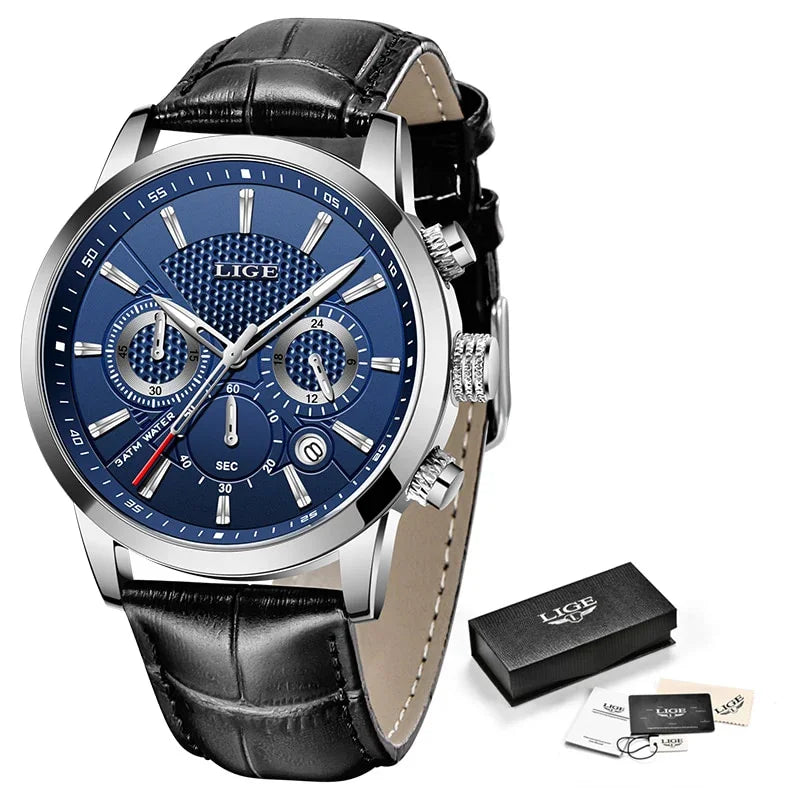 LIGÉ® Men's Quartz Leather Watch - Magnattos